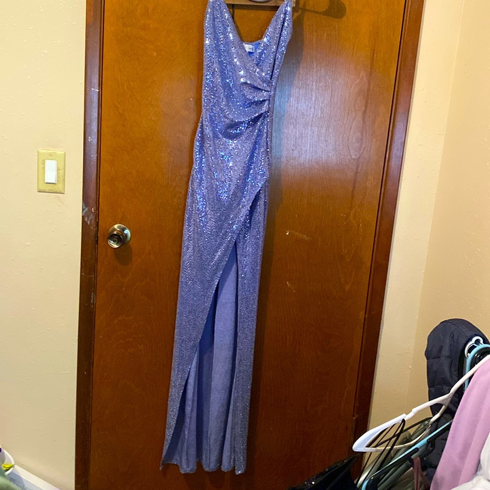 Baby blue long dance dress